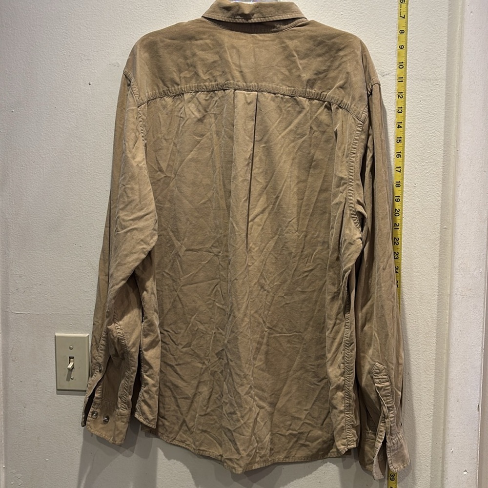 Eddie Bauer Men's Casual Tan Button-Down Shirt - Picture 2 of 3